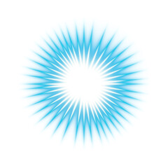 Obraz premium Blue Starburst Light Effect on Transparent Background