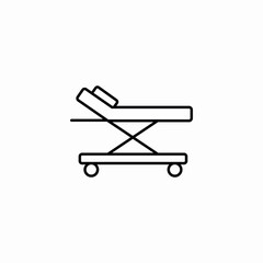 patient bed icon sign vector