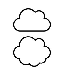 Set Of Line Style Clouds