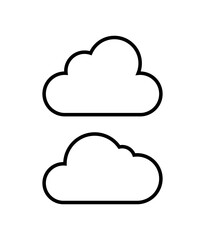 Set Of Line Style Clouds