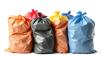 Full garbage bags isolated on transparent background representing waste management