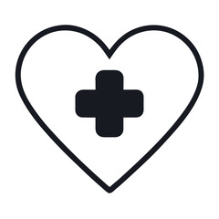 Fototapeta premium Clean heart icon with medical symbol for healthcare and wellness