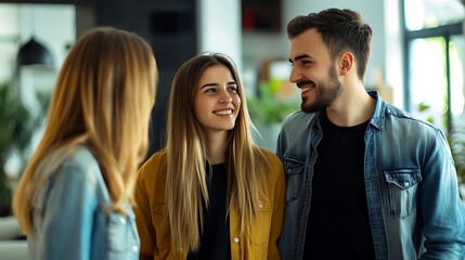 A young couple visiting a property expo to understand real estate investments (1)