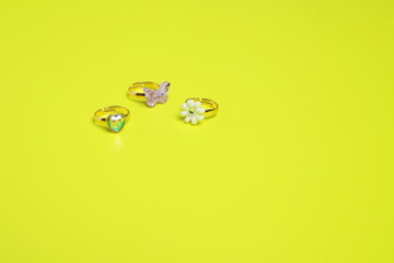 Jewelry for kid girl, colorful accessories, bracelet and ring