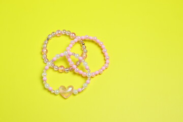 Jewelry for kid girl, colorful accessories, bracelet and ring