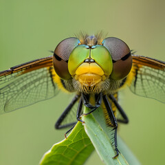 dragonfly Banded darter (Sympetrum pedemontanum). Macro shot