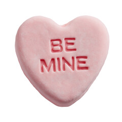 Pink Candy Heart with "Be Mine" Message for Valentine's Day