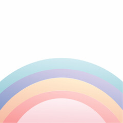 Obraz premium Pastel rainbow arc illustration with soft colors, isolated on a white background.