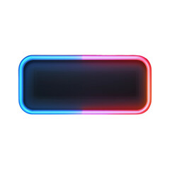 Fototapeta premium Rectangular shape with neon colors on a white background.
