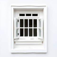 White miniature window with open casement