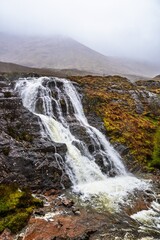 Glencoe Waterfall, Glencoe Valley, Argyll, Highlands, Scotland, UK