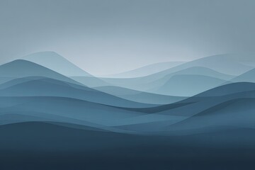 Misty mountain range landscape