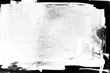 Vivid abstract artwork with textured black ink, making a rough edges frame isolated on white background
