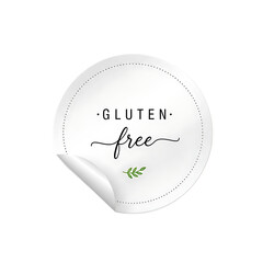 Gluten free sticker label isolated on transparent background