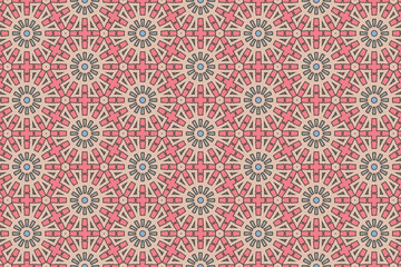 Seamless Decoration Geometric Perspective Wallpaper Template Tile Visual Fashion Background Interior Shape Digital Fabric Art Luxury Textile Texture Symmetric Graphic Endless Cloth Design Pattern.