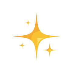 Sparkling Star Flat Style on White Background