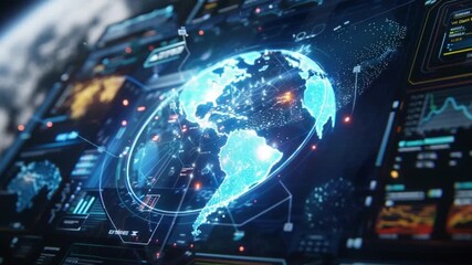 Futuristic global network interface - Powered by Adobe
