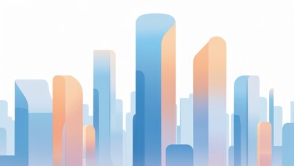 Obraz premium Abstract cityscape design with pastel colors.