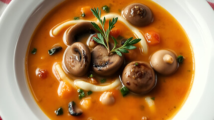 italian soup mushroom dish fine dining