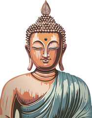 buddha statue on white background