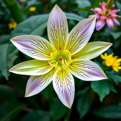 Exotic Mandal Flower with Intricate Bodings - Botanical Nature Background