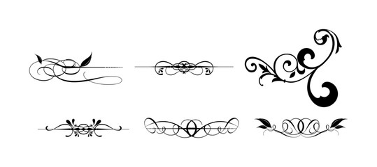 Corners Elements Vector on Black Colour