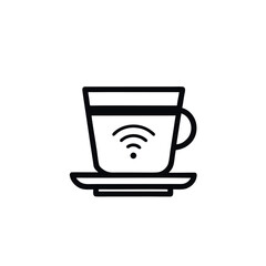 Art of a coffee cup with a wifi symbol on it