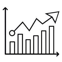 Obraz premium Art of bar graph showing upward trend with arrow indicating growth