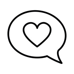 Art of a simple outline of a heart inside a speech bubble