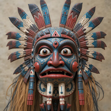 Zuni Kachina masks are intricately crafted symbols of Native American culture, rich in spiritual significance.