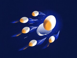 Abstract illustration of egg and sperm