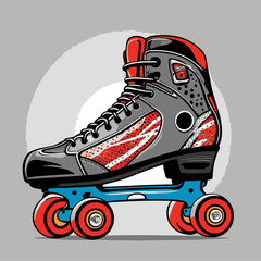 vector roller skate illustration for graphic design