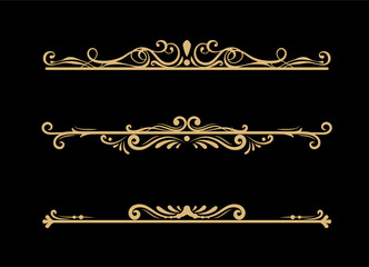 Set of calligraphic decorative dividers