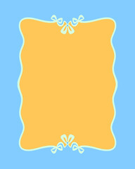 Orange Frame with Pale Blue Bows on Light Blue Background