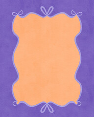 Orange Frame with Bows on Purple Background