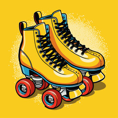 vector roller skate illustration for graphic design
