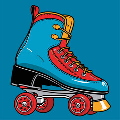 vector roller skate illustration for graphic design