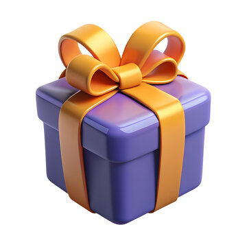 Gift box with ribbon gift package Isolated, AI generated