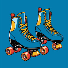 vector roller skate illustration for graphic design