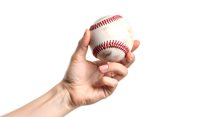 Hand Holding Baseball Against Sunset