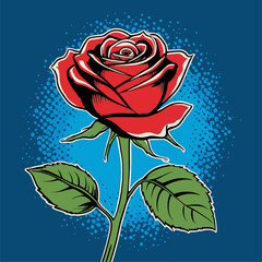 vector rose flower illustration for graphic design