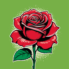 vector rose flower illustration for graphic design