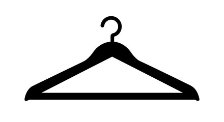 Simple Black Silhouette of a Classic Garment Hanger