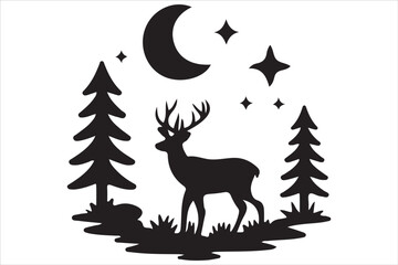 Fototapeta premium Camping Silhouette Vector Set – Adventure, Tent, and Outdoor Icons