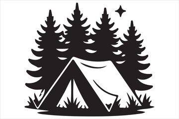 Camping Silhouette Vector Set – Adventure, Tent, and Outdoor Icons
