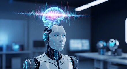 AI Concept with Electronic Brain