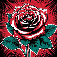 vector rose flower illustration for graphic design