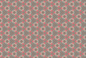 Seamless Symmetric Fabric Art Design Tile Fashion Geometric Shape Textile Visual Graphic Digital Decoration Interior Texture Wallpaper Luxury Template Cloth Perspective Background Endless Pattern.
