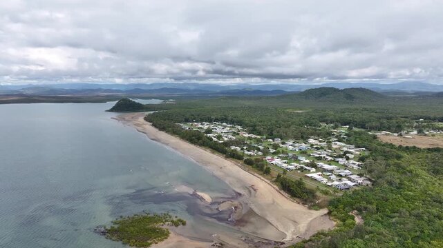 Aerial footage of Midge Point Queensland Australia