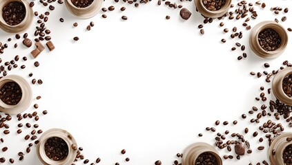 Obraz premium Coffee beans arranged in a frame